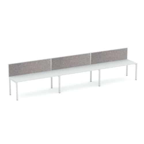 Apex 3 Person Inline Desk with Screen